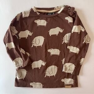 VGUC Babyface Animal Motif Brown Top - Size 12 months